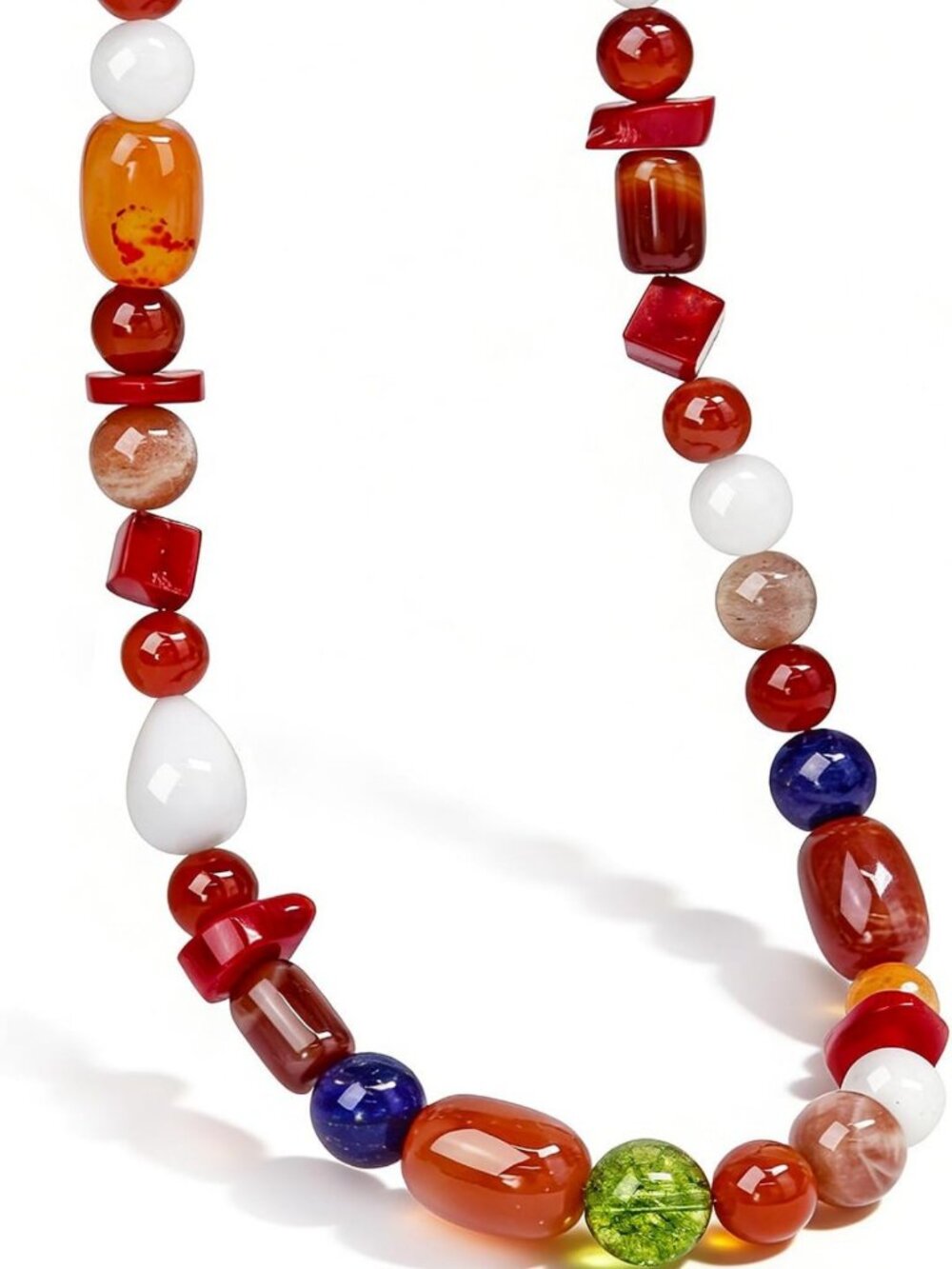 Colorful Boho Chunky Beaded Necklace for Women | Handmade Gemstone Choker & Bib